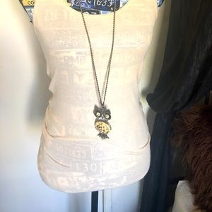 Adorable antique looking owl necklace